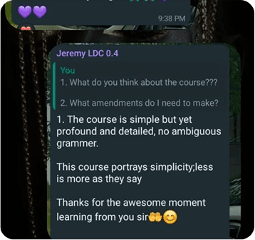Student testimonial - JAMES K. — ENTREPRENEUR